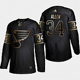 Blues 34 Jake Allen Black Gold Adidas Jersey,baseball caps,new era cap wholesale,wholesale hats